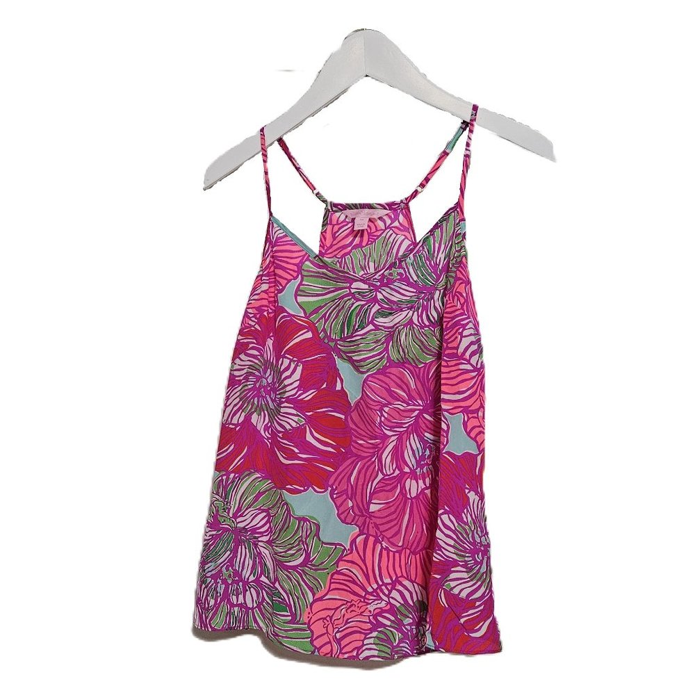 Lilly Pulitzer Worth It Dusk Silk Racerback Top Like NEW - Picture 4 of 9